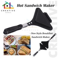（SG Stock）Toasted Sandwich Maker Sided Frying Pan Grilled Cheese Maker Nonstick Sandwich Maker Flip Grill Pan