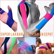 KINESIOLOGY Tape 5cm x 5M Perban Otot Sendi Punggung Pria Wanita Anti Cidera Terkilir Support Olahra