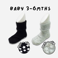 ❤️GRIP❤️ 0-6 months / 1-4yo Newborn Baby Little Girl Boy Toddler Kids Plain Color Soft Ribbed Cotton