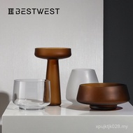 Crafts Frosted Glass Creative Ornaments west Soft Fruit Plate Vase Simple Household Flower Vessel Be