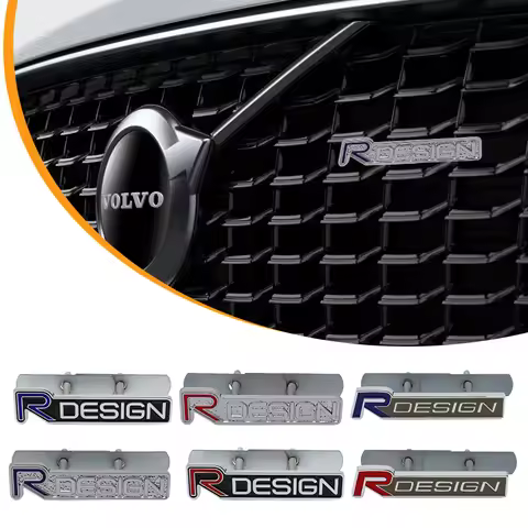 3D Metal Badge Car Front Grille Badge Body Trunk Decoration Accessories For Volvo Rdesign V40 V50 S4