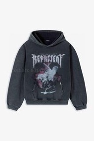 TAKE ME HIGHER HOODIE 復古水洗做舊連帽衛衣 | 聖母騎士白馬閃電英文印花