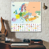  English Map-Europe Map-Political Distribution Map,Home Decor,Study,Geographical Tools,Tourism/educa