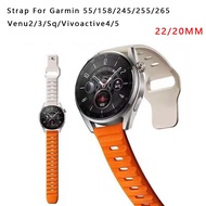 20 22mm Watch Strap For Garmin Vivoactive 3/4 Venu 3 2 Plus SQ 2 Silicone Wristband Forerunner 165 245 255 265 645 55 158 Bracelet