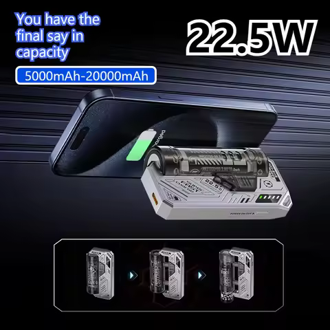 Portable Charger 5000mAh-20000mAh Power Banks 22.5W Fast Charging Replaceable Battery Pack for IPhon