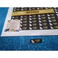 sticker label tudung shawl telekung.. Iron on label(label tag jenama sendiri)