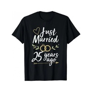 Just Married 25 Years Ago 25th Wedding Anniversary Gift Unisex T-Shirt