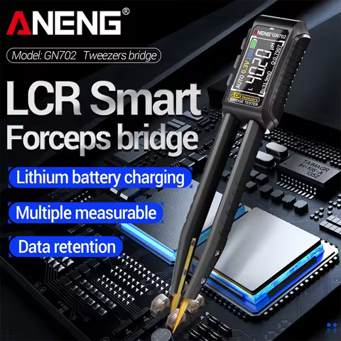 Smart Bridge Tweezer LCR SMD ESR Tester GN702 Auto Resistance Capacitance Inductance Continuity Diod