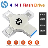 HP Driver Pen 4 in 1 flash Driver USB 3.0 OTG 128GB 256GB 512GB 32GB 64GB 1TB Photo Stick lightning/usb c Flash Drive for iPad Pro Samsung for iPhone 14 pro max 13 12 11 xs max