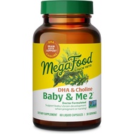MegaFood Baby & Me 2 Prenatal DHA & Choline - 60 Capsules Vitamins for Women - Plant-Based Liquid DH