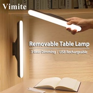 Vimite Led โคมไปตั้งโต๊ะ Study Table Lamp Light USB Rechargeable Hanging Magnetic Light Touch Dimming Eye Protection โคมไฟอ่านหนังสือ โคมไฟโต๊ะทำงานNight Light for Room Cabinet Laptop Dormitory แสงแม่เหล็ก