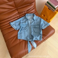 DGK3 New Style Lace-Up Denim Shirt - Casual Vacation Wear