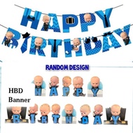 HAPPY BIRTHDAY Banner Character Boss Baby theme party| Random Design Banner Baby Boss