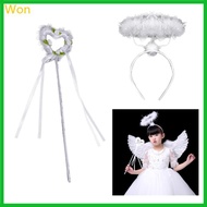 Won Angel Halos Headband with Angel Wand Angel Halloween Cosplay Costume Accessories