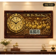 [ ELECTRONIC CLOCK ] Modern 2-in-1 " FORTUNE DEER" Wall Clock, View Temperature, Time, Date, Year