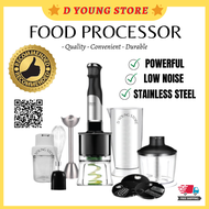 D Young Giselle Hand Blender Food Processor Full Set with Malaysia Plug (600W) + Dry Grinder KEA0189