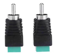 badge（Enter Our Store All Product Enjoy Free Shipping）2pcs Speaker Wire Cable to Audio Male RCA Connectors Adapters Jack Plug for CCTV Camera Monitor