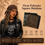 55cm x 55cm, hip-hop leopard print square scarf, Fashion scarf, classic square scarf, original print