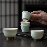 冰花玉瓷主人杯單杯結晶釉茶杯個人專用陶瓷開片品茗茶盞功夫茶具