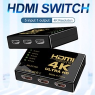 4K HDMI-Compatible Switcher 5x1 HDMI Switch HD 1080P HDMI Splitter Selector Video Box Adapter for Mo