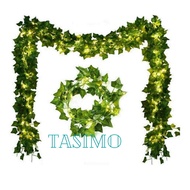 Set of 12 220CM Decorative Vines + 5M Flashing Lights for Home Event Decoration, Maple Leaf Vines wi