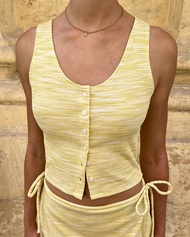 Reverie Ibiza knit top - เสื้อกล้ามผ้ายืด กระดุมหน้า (มี 2 สี)