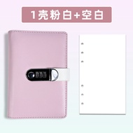 สมุดบันทึกแบบมีกุญแจล็อค A6 กระดาษขาวหนา สมุดบันทึกการเดินทางแบบมีหัวเข็มขัด ปกหนังเทียม กระดาษคั่วส