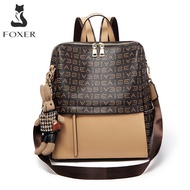 Foxer official store backpack for women PVC leather backpack for travel for women bag for school gir