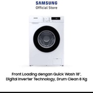 Mesin Cuci SAMSUNG 8kg Front Load Digital Inverter Quick Wash Garansi