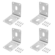 4pcs Angle Connector 70 X 70 X 49 Mm Stainless Steel Angle Brackets Perforated Plate Angle Wooden Connector Bar Angle Connector Angle With 16 Screws For Mounting Angle Bracket