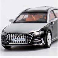 JKM 1:64 Audi A8L Horch Alloy Model Kereta Simulasi Model Kereta Sebenar A8 Horch Perak [Penghantara