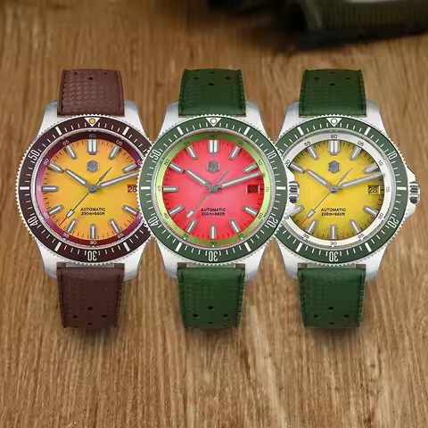 San Martin SN0118 Automatic Dive Watch NH35 Sapphire Crystal Ceramic Bezel 200M Waterproof BGW-X1 Lu