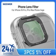 NEEWER 1/4 Black Diffusion /ND8/ND16/ND84 Phone Lens Filter, Quick Release Mist Filter For iPhone 16