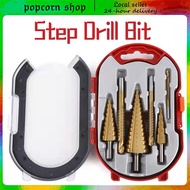 6Pcs Step Drill Bit Saw Drill Bit Set Titanium Milling Cutter 4-12 4-20 4-32mm 3 6 8mm For Woodworki