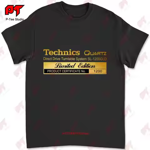 Technics Sl 1200 Gld Limited Edition Gold T Shirt Rare Turntable Dj KBM3