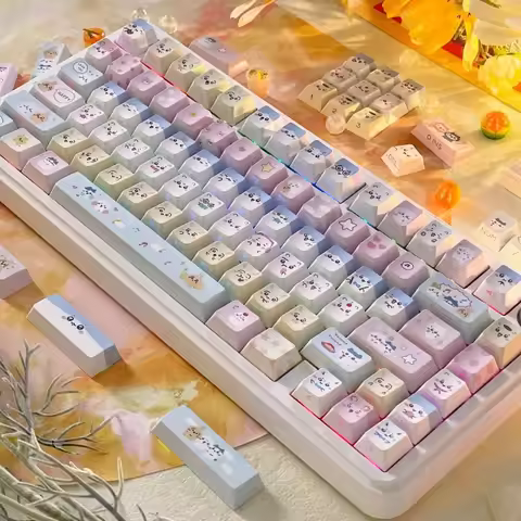 Anime ちいかわ Chiikawa Theme Keycaps Set MAO Height PBT Material Kawaii Creative Mechanical Keyboard DI
