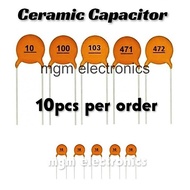 10PCS/LOT Ceramic Capacitor 50v 1pF ~ 104pF