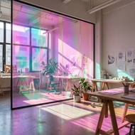 Colorful Reflective Printing Film Clear Window Iridescent Light Wrap Holographic