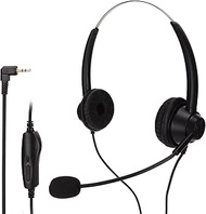 H360D 2.5MV Binaural phone Headset, Wired Business Headphone with Noise C Mic, 2.5mm Call Center Ear