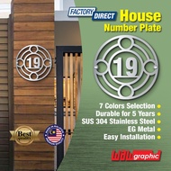 House Number Plate Nombor Rumah 门牌 Stainless Steel 304 白钢门牌 RS103
