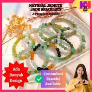 [KIMK] Natural Jade Bracelet Original Gelang Tangan Perempuan Jadeite Batu Jed Asli Men 翡翠手鐲玉石