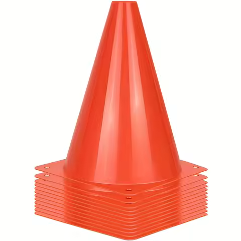 Soccer Cones, 7" Soccer Cones, Orange Plastic Traffic Cones, Training Cones for Basketball Football 