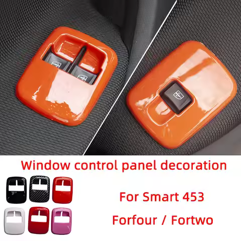 Window Control Switch Panel Decoration Cover Car Stickers For Mercedes Smart 453 Fortwo Forfour Styl