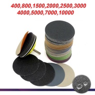 50Pcs 3 Inch Sanding Disc 75mm Wet &amp; Dry Flocking Sandpaper 400-10000 Grit Dry And Wet Sanding Grinder Disc Polish