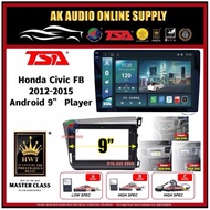 1K Screen 2+32GB 4G 8-CORE🆕 TSA Honda Civic FB 2012 - 2015 Android 9'' inch DSP/QLED/CARPLAY Car Pla