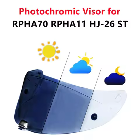 Photochromic Visor for HJC RPHA70 RPHA11 HJ-26 ST Motorcycle Helmet Shield Universal Size Sunscreen 