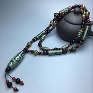 Tibetan natural genuine nine-eye three-eye Dzi bead agate chalcedony Dzi bead necklace pendant nine-eye Dzi bead necklace bracelet