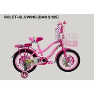 SEPEDA ANAK MINI UKURAN 12 / 16 / 18 Phoenix Star Lampu Musik KERANJANG BESI RODA SAMPING MENYALAH M