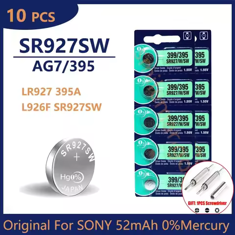 10PCS Original For Sony SR927SW AG7 395 LR927 395AL926F SR927SW Lithium Batteries Button Battery for