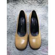 Beige Classic Block Heels